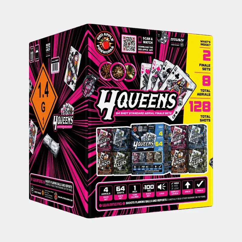 4 Queens™ 64 Shots Standard Aerial Finale Set® - Image 3