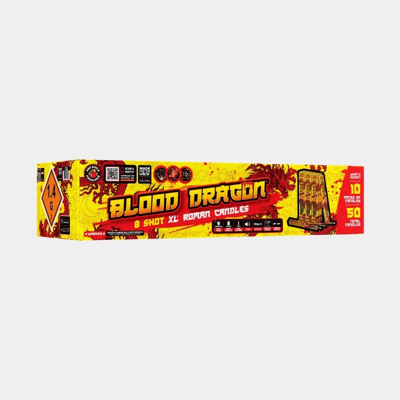 Blood Dragon™ 8 Shot XL® Roman Candles - Image 3