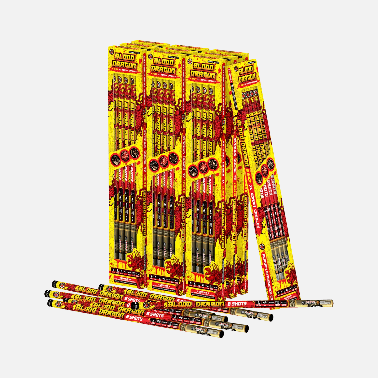 Blood Dragon™ 8 Shot XL® Roman Candles - Image 4
