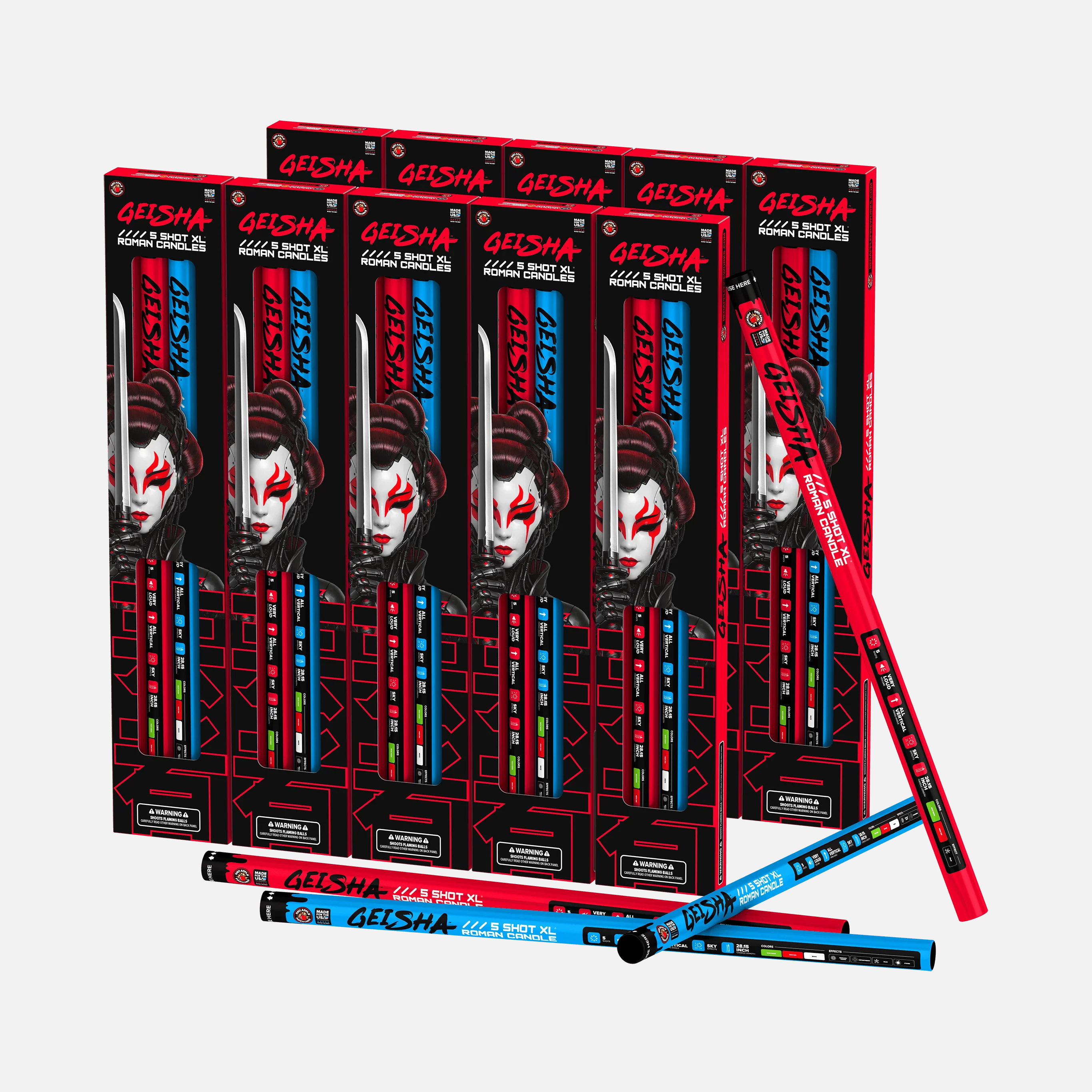 Geisha® 5 Shot XL® Roman Candles - Image 4