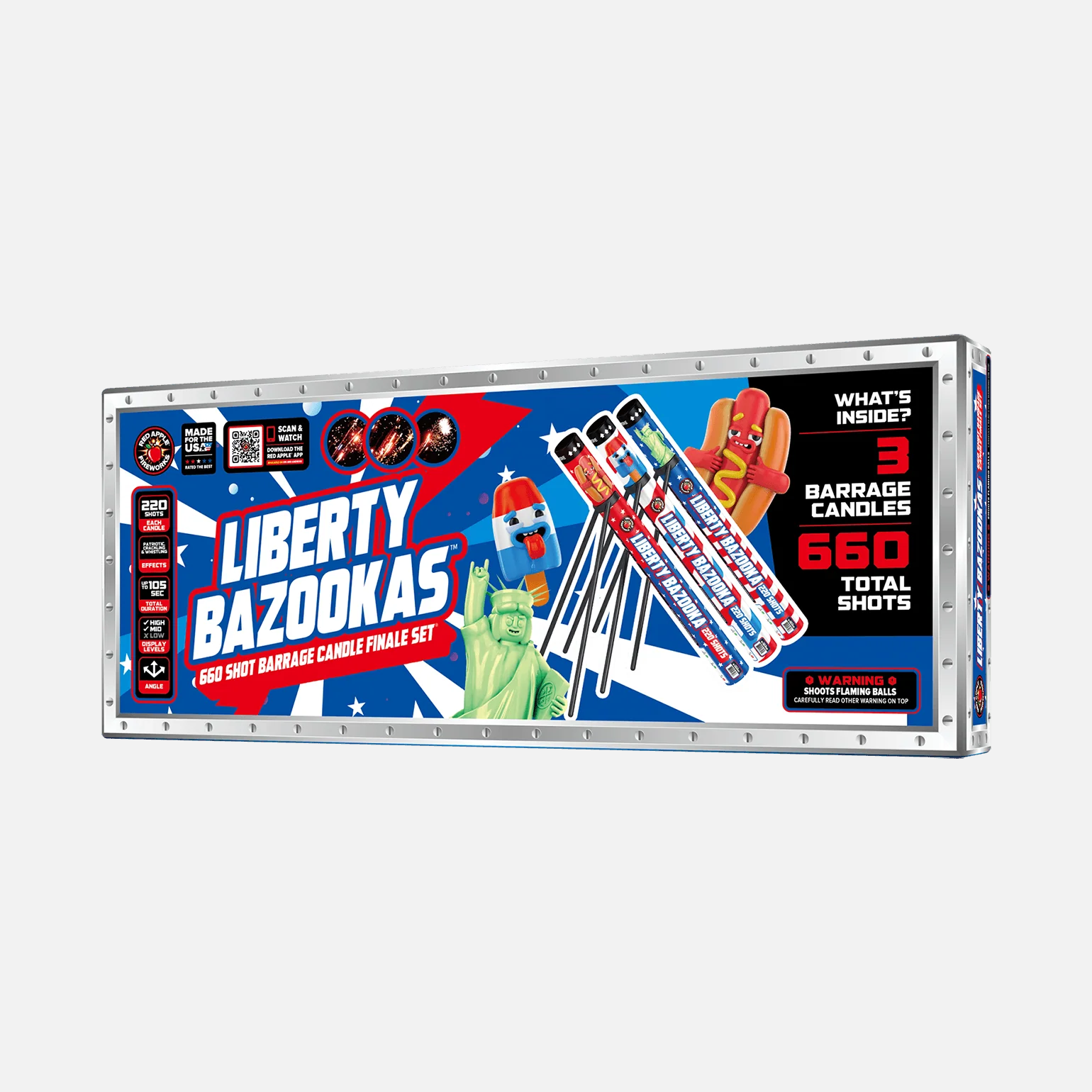 Liberty Bazookas™ 660 Shot Barrage Candle Finale Set® - Image 4