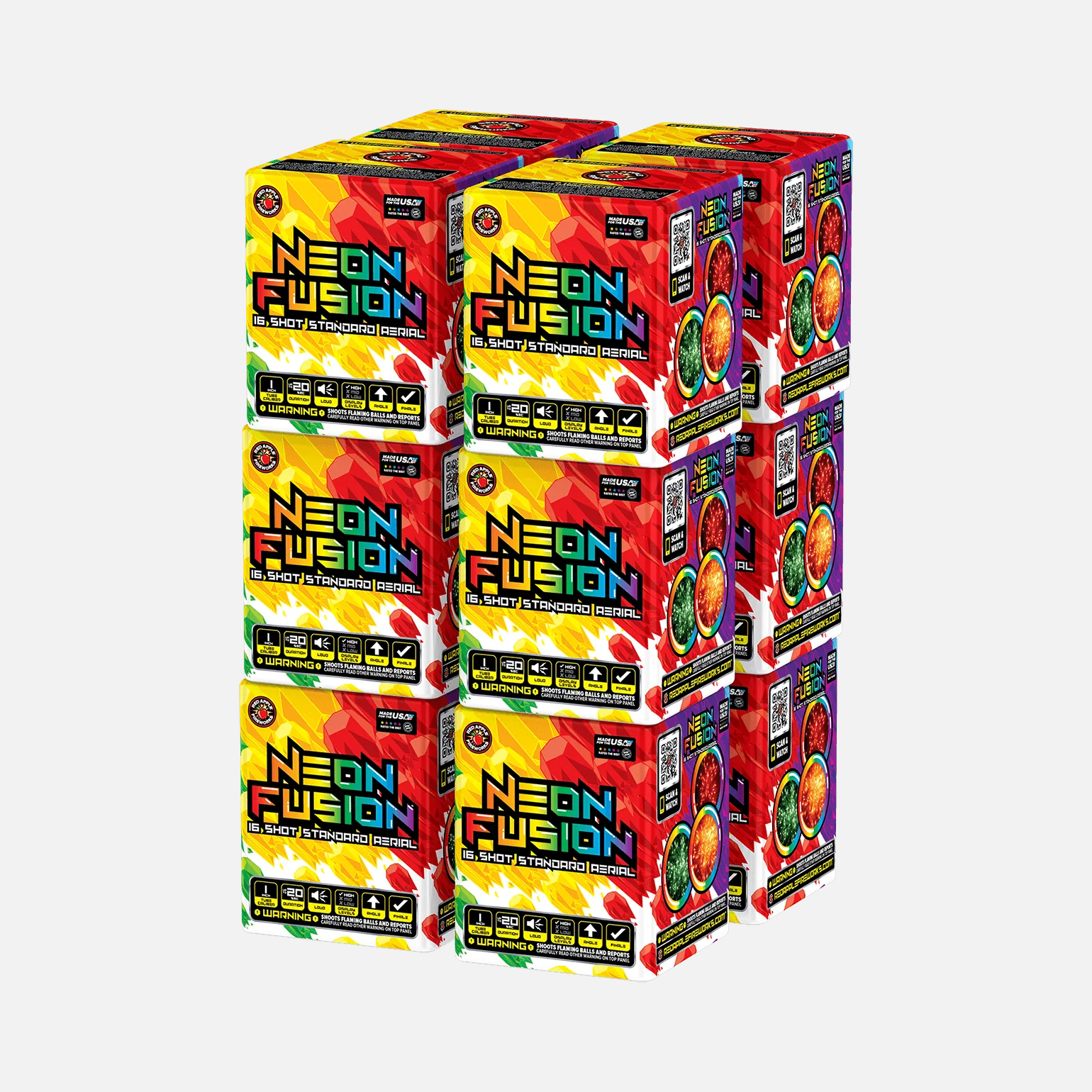 Neon Fusion® 16 Shot Standard Aerials - Image 4