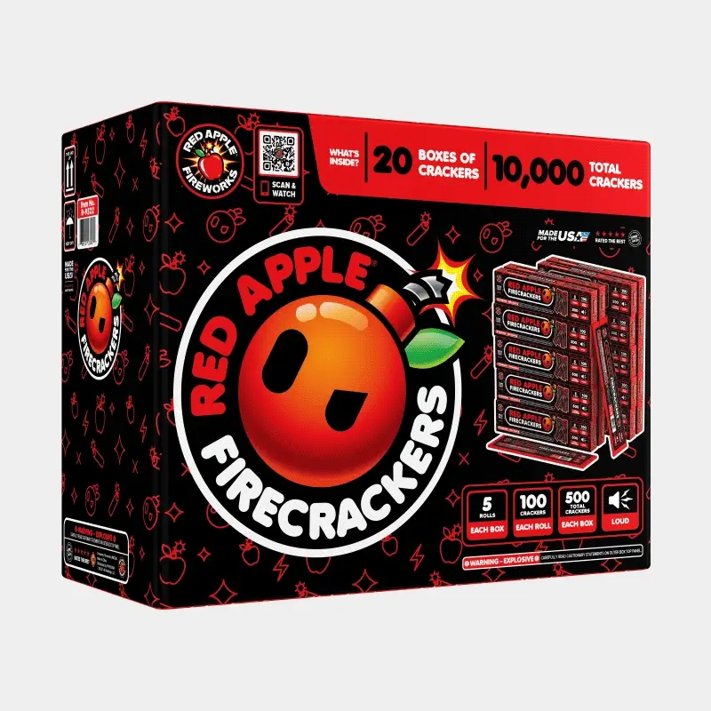 Red AppleĀ® Bombs 100 Strip Flash Crackers - Image 3