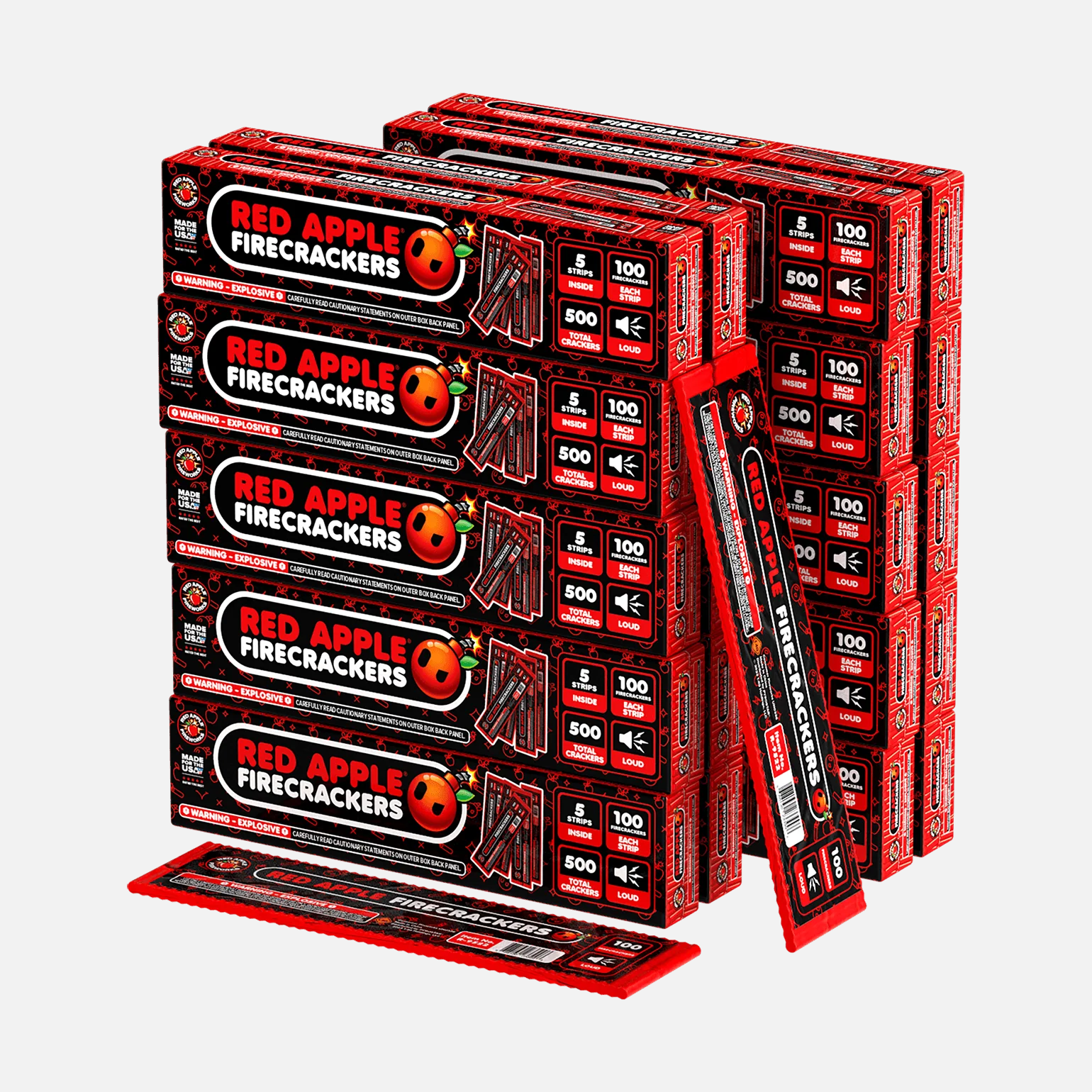 Red AppleĀ® Bombs 100 Strip Flash Crackers - Image 4