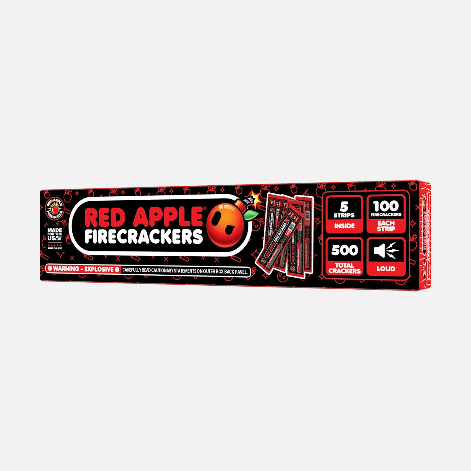 Red AppleĀ® Bombs 100 Strip Flash Crackers - Image 5
