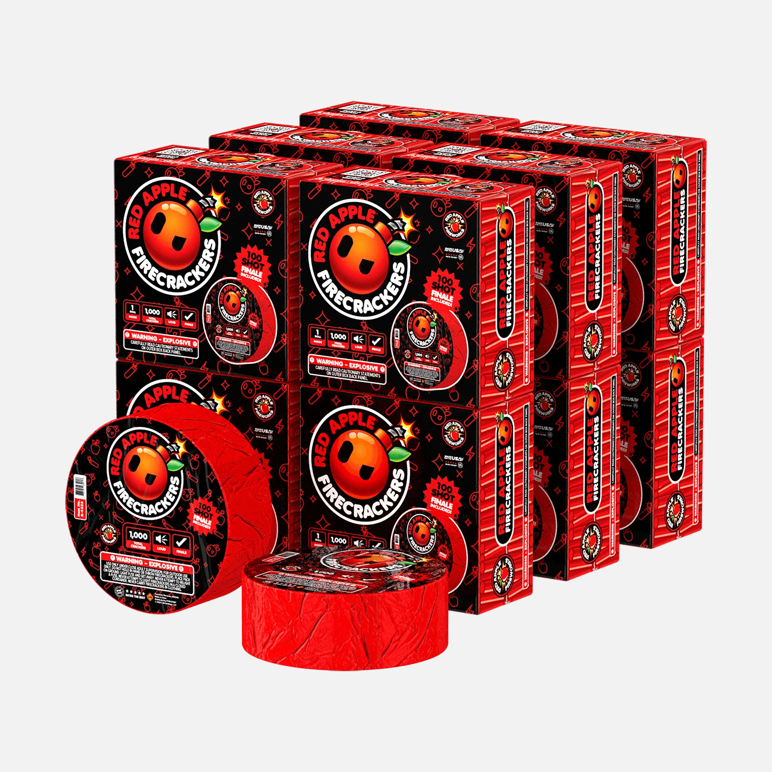 Red Apple® Bombs 1,000 Roll Flash Crackers with 100 Shot Finale - Image 4