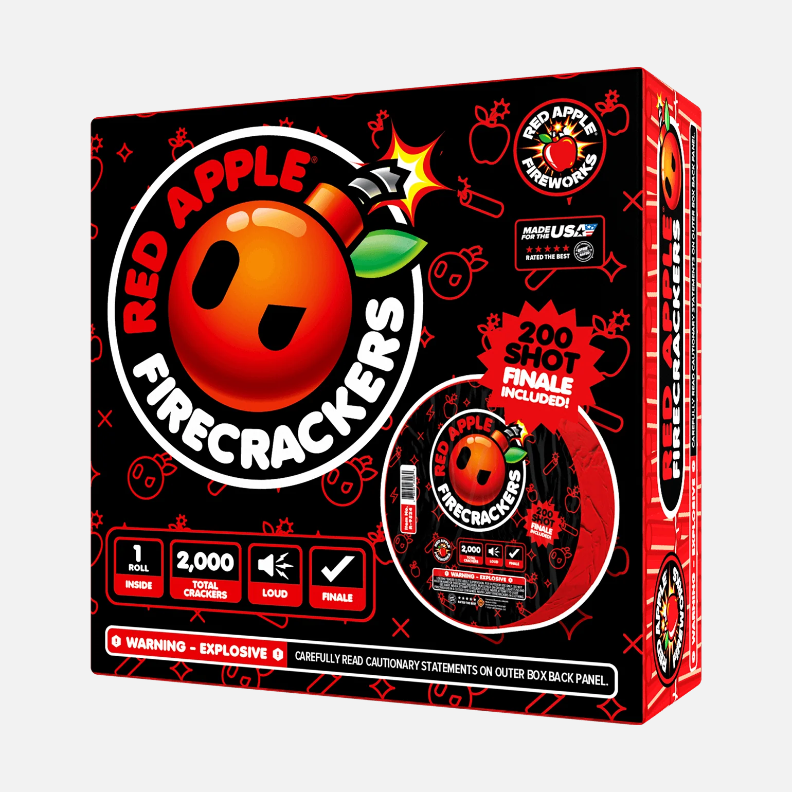 Red AppleĀ® Bombs 2,000 Roll Flash Crackers with 200 Shot Finale - Image 5
