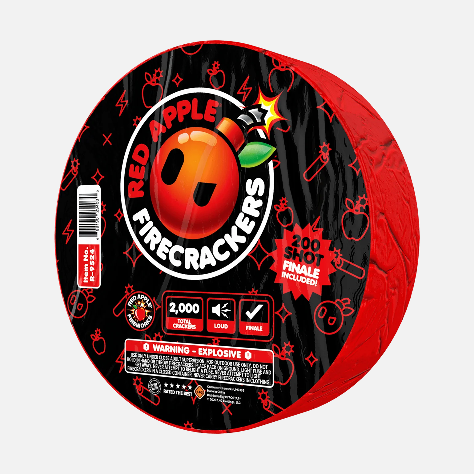 Red AppleĀ® Bombs 2,000 Roll Flash Crackers with 200 Shot Finale - Image 6