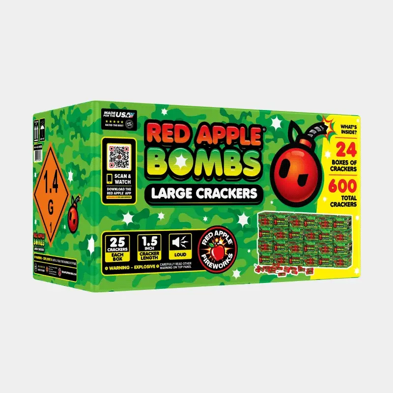 Red Apple® Bombs 25 Shot M-1000 Firecrackers in Box - Image 2
